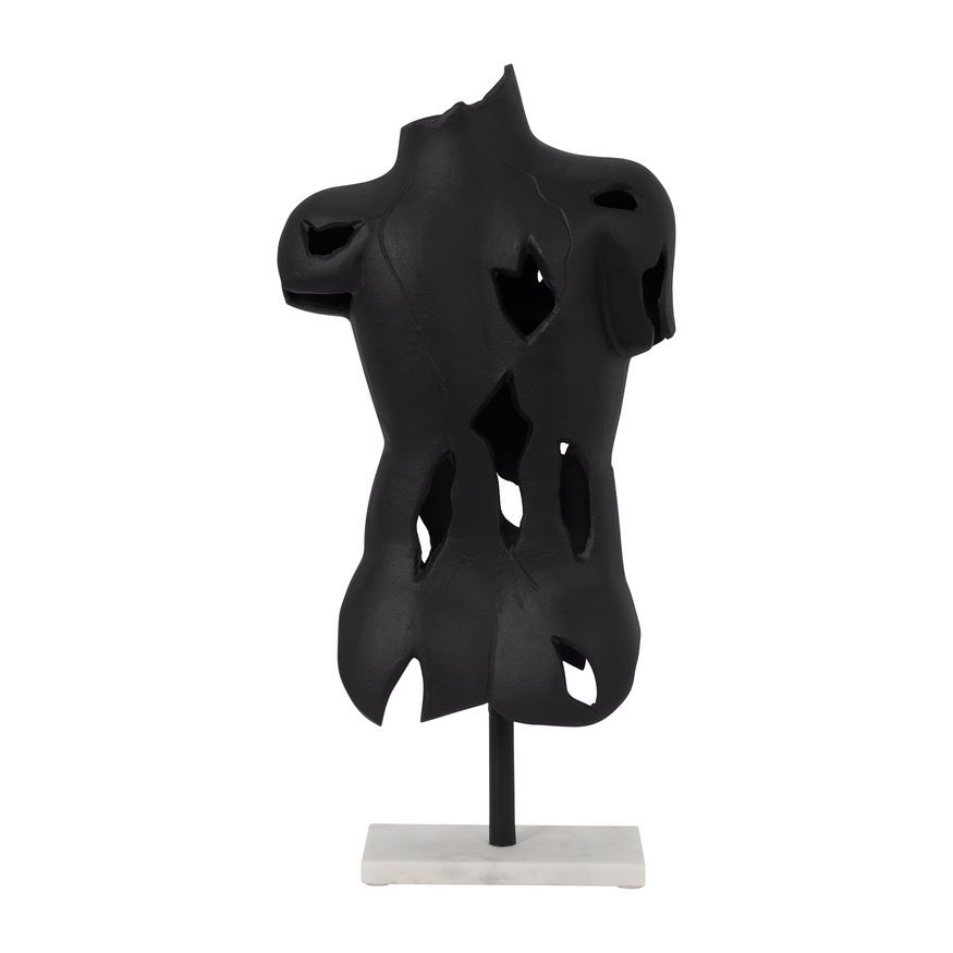 Sagebrook 23" Metal Cracked Bust On Stand - Black