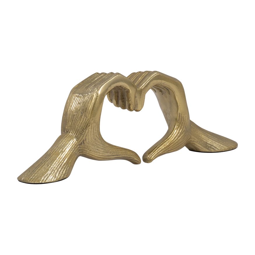 Sagebrook - 13" Metal Hand-heart Sculpture in Gold