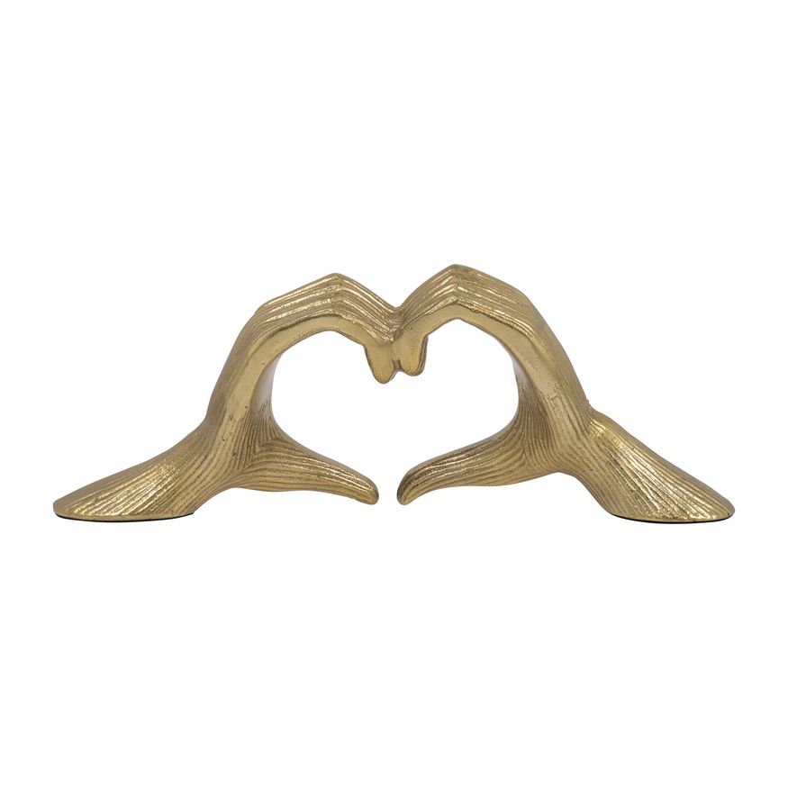 Sagebrook - 13" Metal Hand-heart Sculpture in Gold