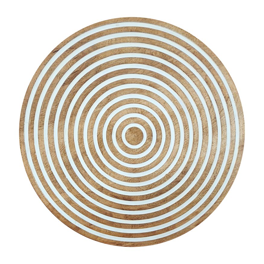 Sagebrook 24" Ribbed Mango Wood Wall Disc