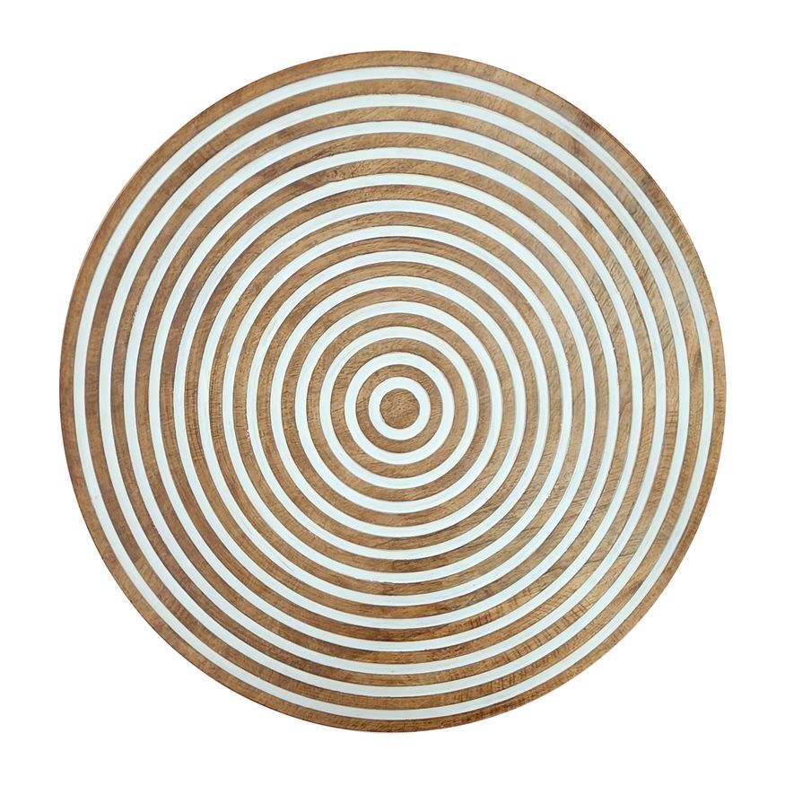 Sagebrook 24" Ribbed Mango Wood Wall Disc