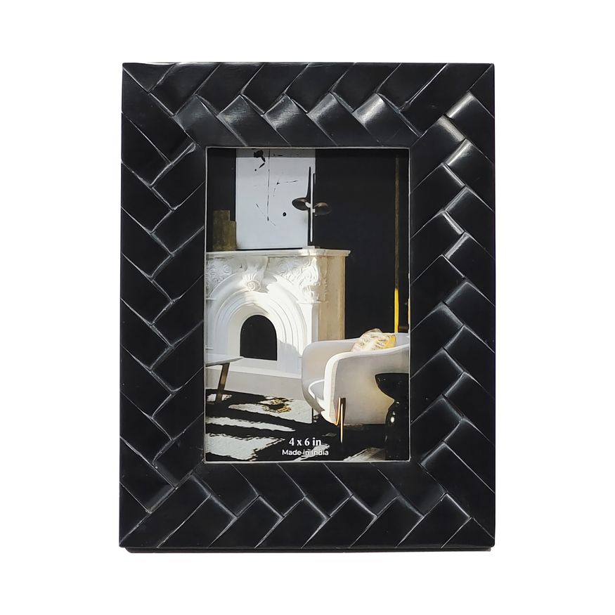 Sagebrook 18339 4"x6" Resin Woven Photo Frame