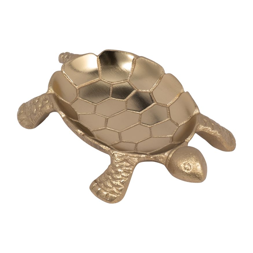 Sagebrook - 7" Metal Turtle Trinket Tray in Gold