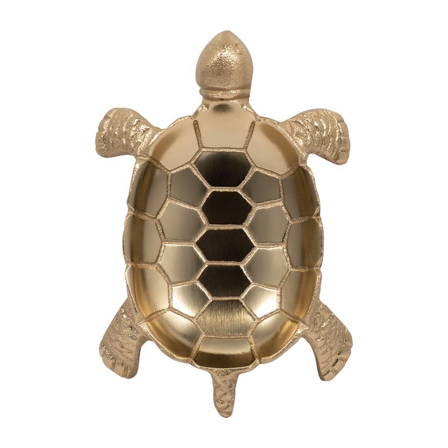 Sagebrook - 7" Metal Turtle Trinket Tray in Gold