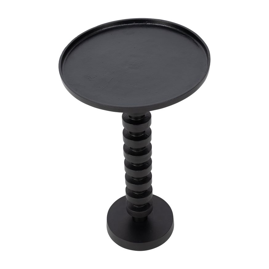 Sagebrook 25" Aluminum Stacked Disc Accent Table - Black