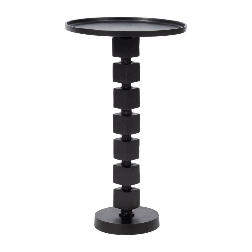 Sagebrook 26" Aluminum Stacked Cube Accent Table - Black