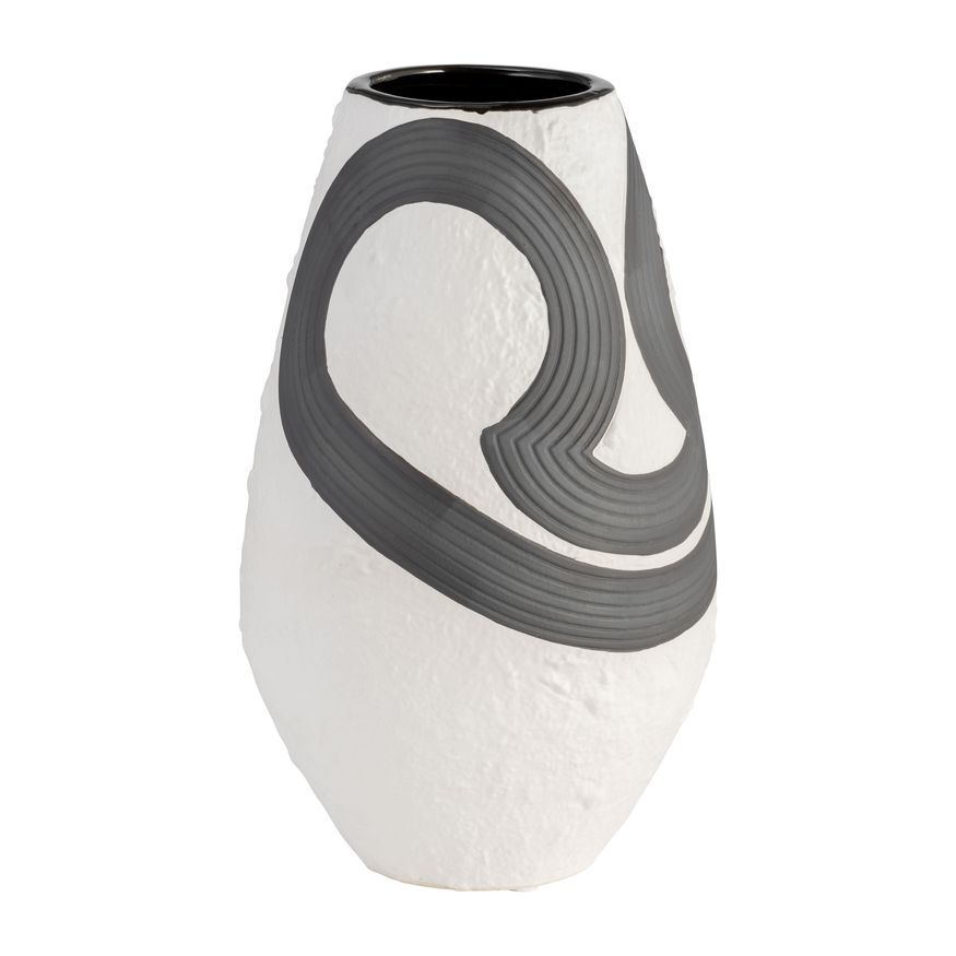 Sagebrook - 11" Stoneware Noir Vase in Black/White