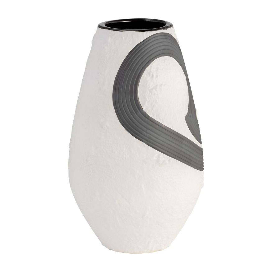 Sagebrook - 11" Stoneware Noir Vase in Black/White