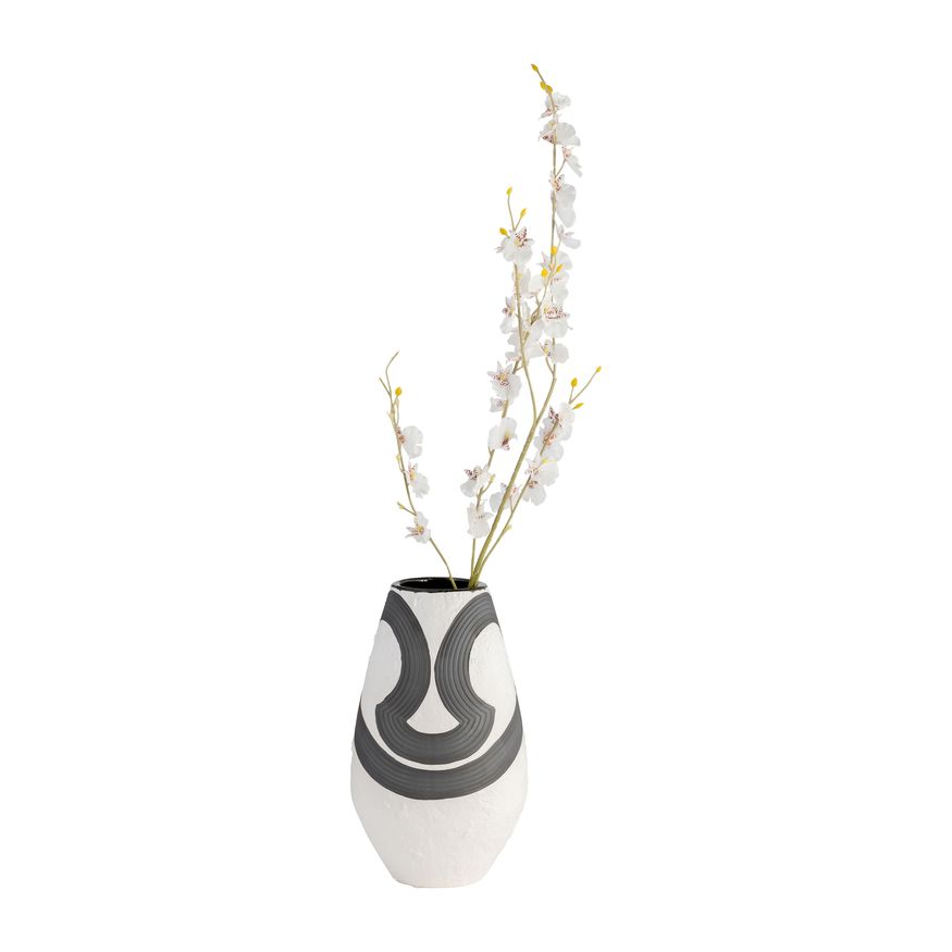 Sagebrook - 11" Stoneware Noir Vase in Black/White