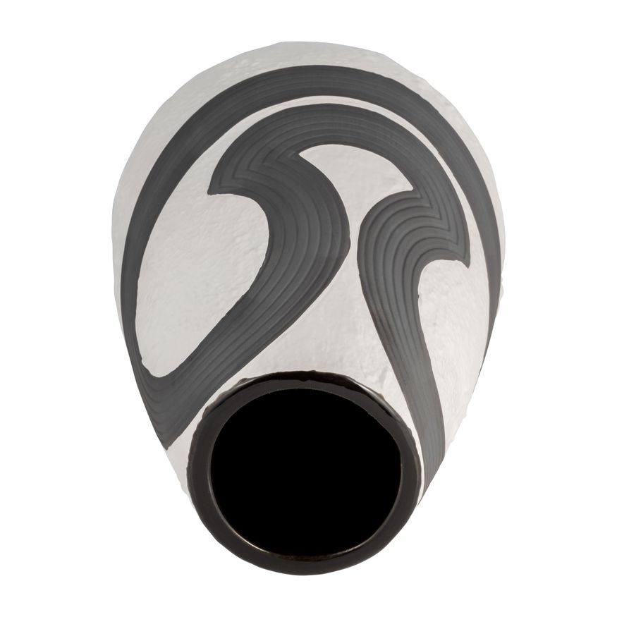 Sagebrook - 11" Stoneware Noir Vase in Black/White