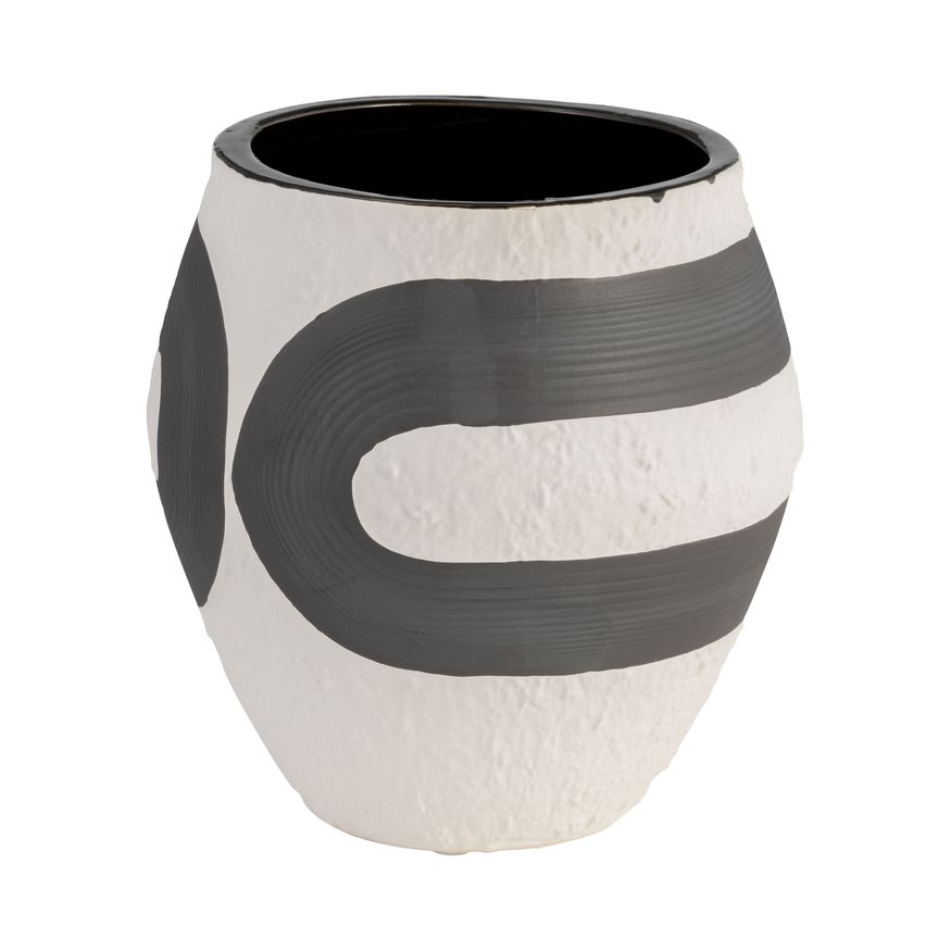 Sagebrook - 8" Stoneware Noir Vase in Black/White