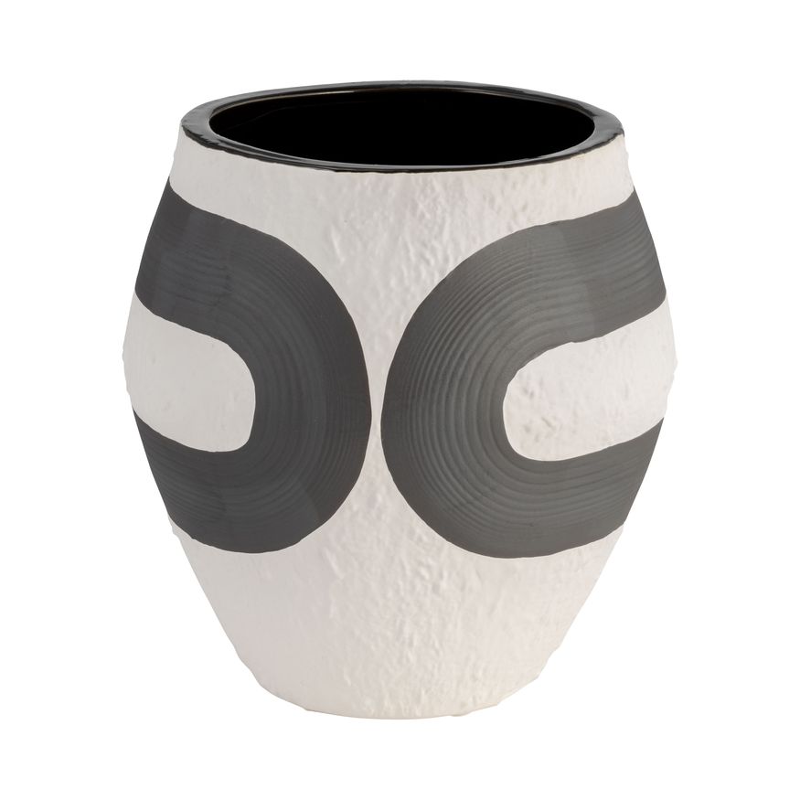 Sagebrook - 8" Stoneware Noir Vase in Black/White