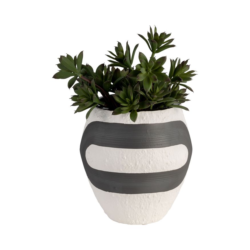 Sagebrook - 8" Stoneware Noir Vase in Black/White