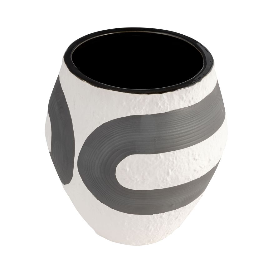 Sagebrook - 8" Stoneware Noir Vase in Black/White