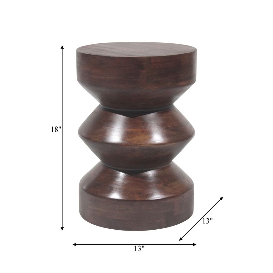 Sagebrook - Solid Mango Side Table in Walnut