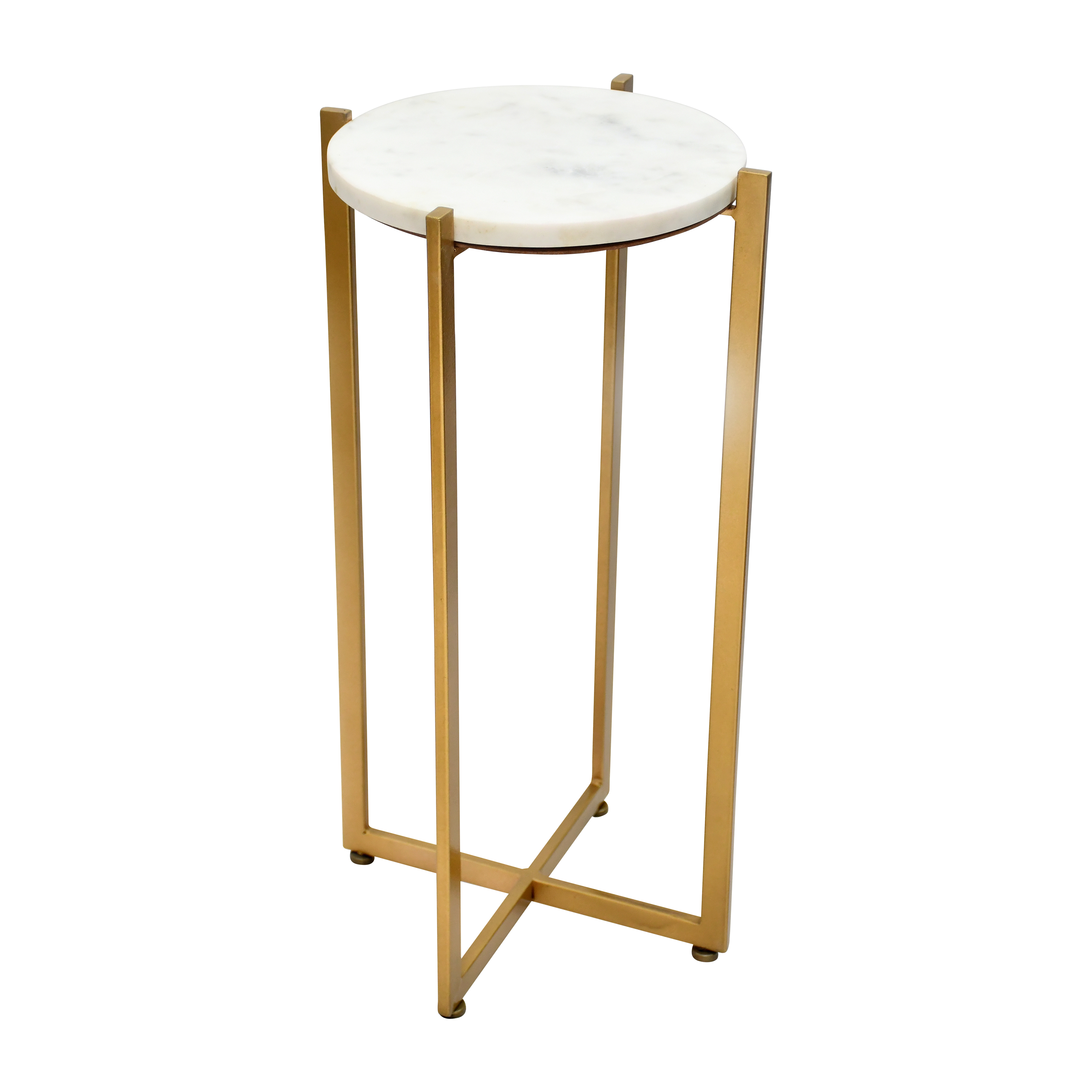 Sagebrook 23" Metal Round Marble Top Accent Table