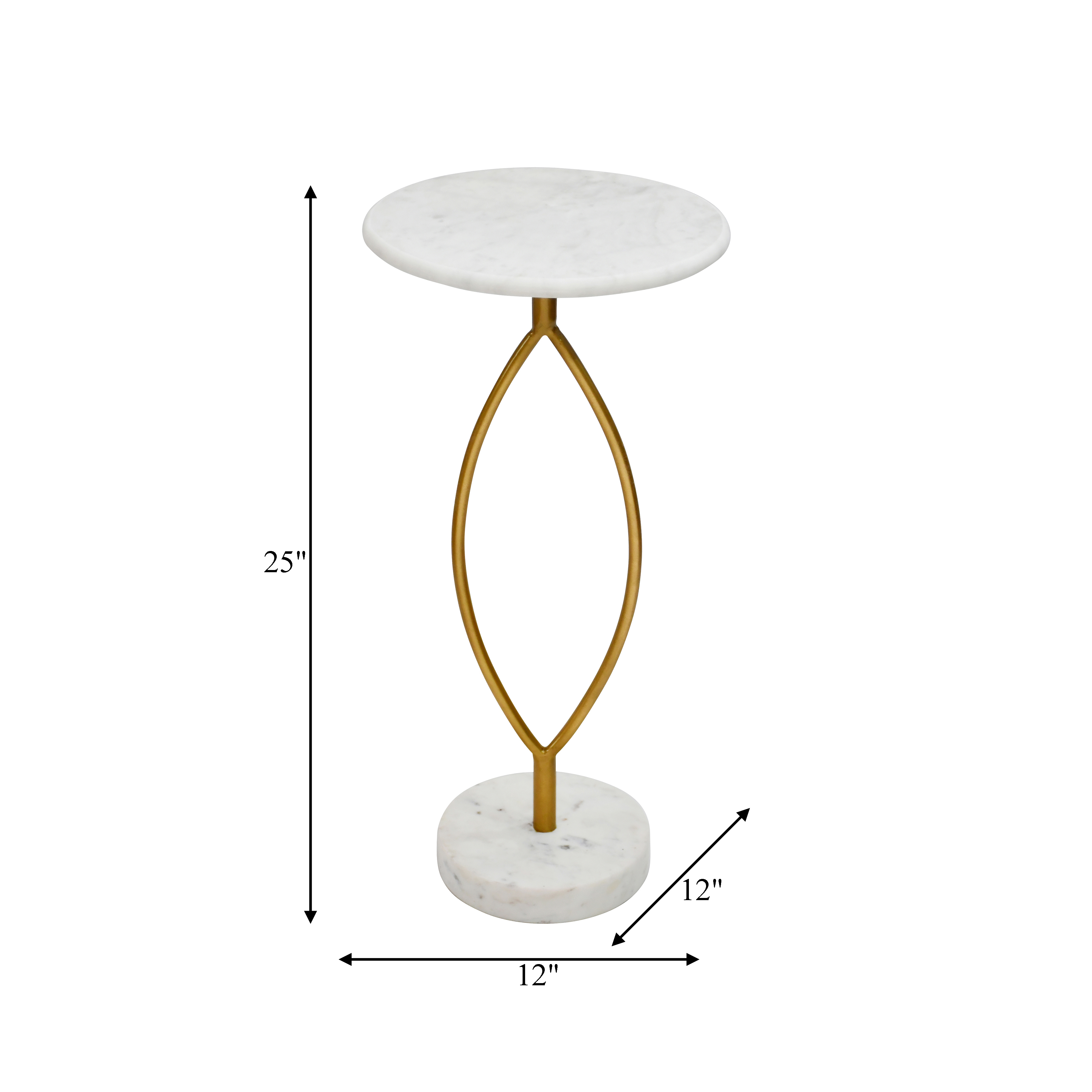 Sagebrook 25" Metal Loophole Table Marble Base - Gold