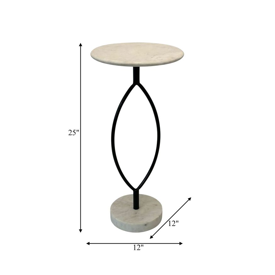 Sagebrook 25" Metal Loophole Table Marble Base - Black