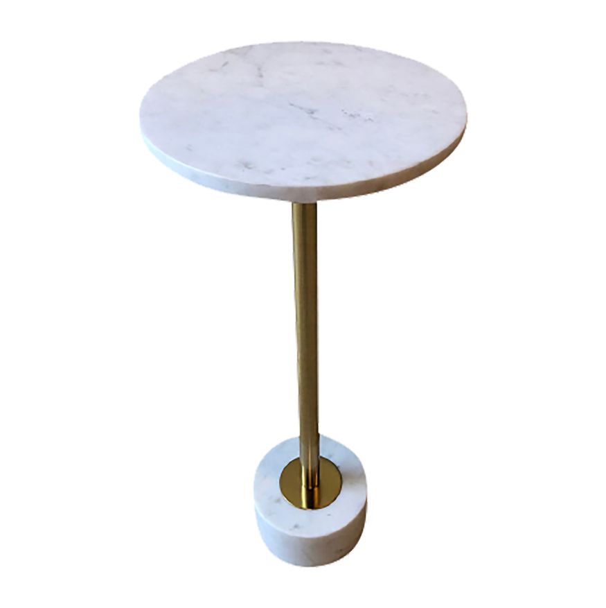 Sagebrook Metal Side Table With Marble Top