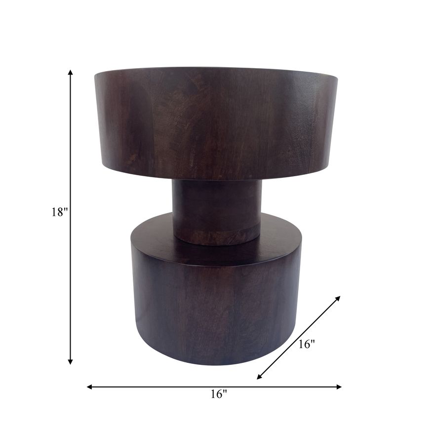 Sagebrook - Wood Disc Side Table in Brown