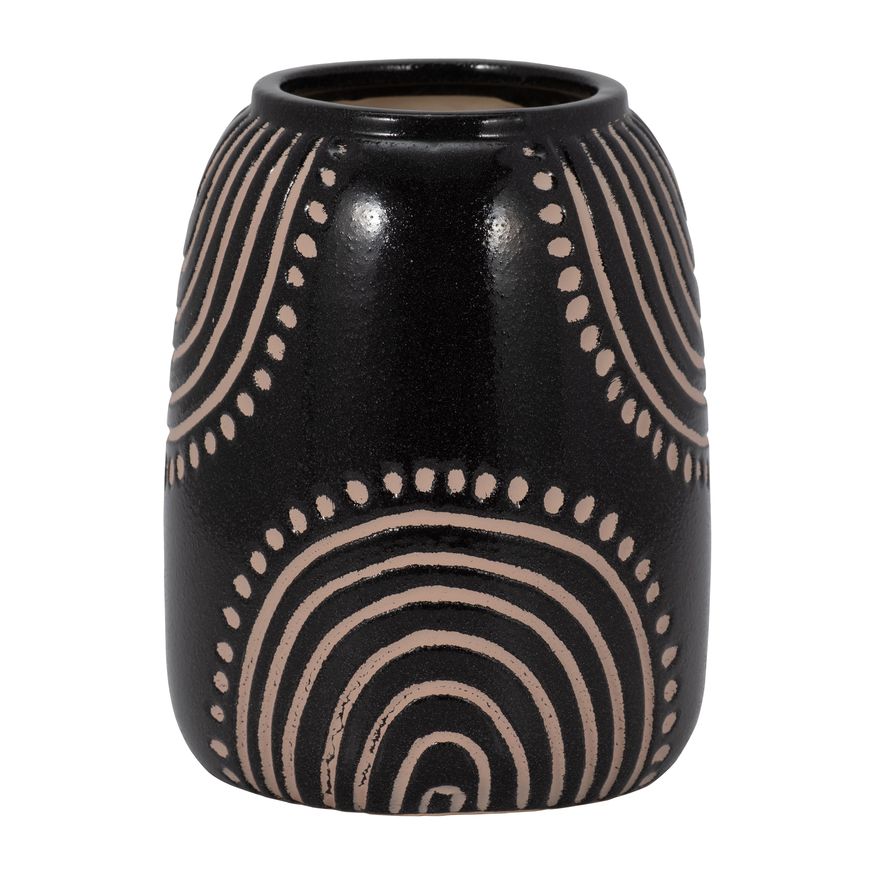 Sagebrook 9" Ceramic Tribal Arch Vase