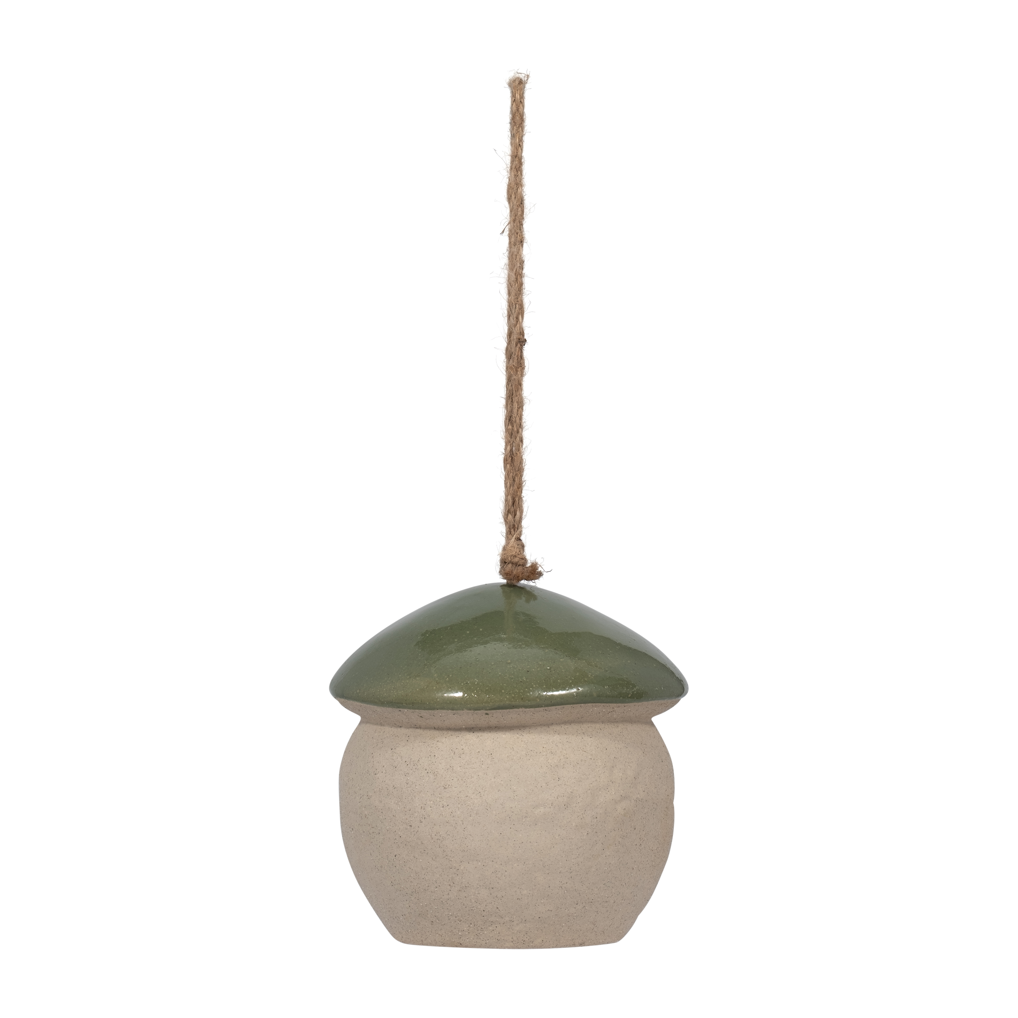 Sagebrook 6" Ceramic Round Bird Feeder - Green