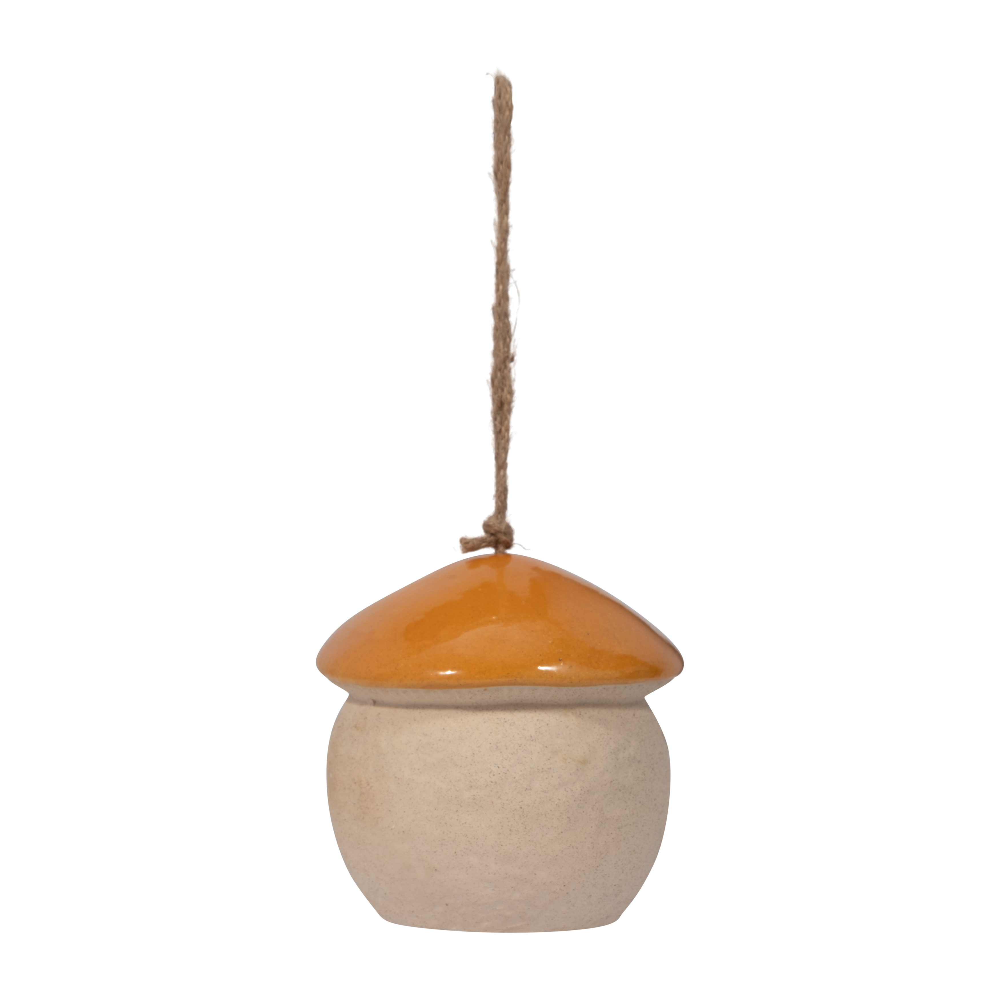 Sagebrook 6" Ceramic Round Bird Feeder - Dark Orange