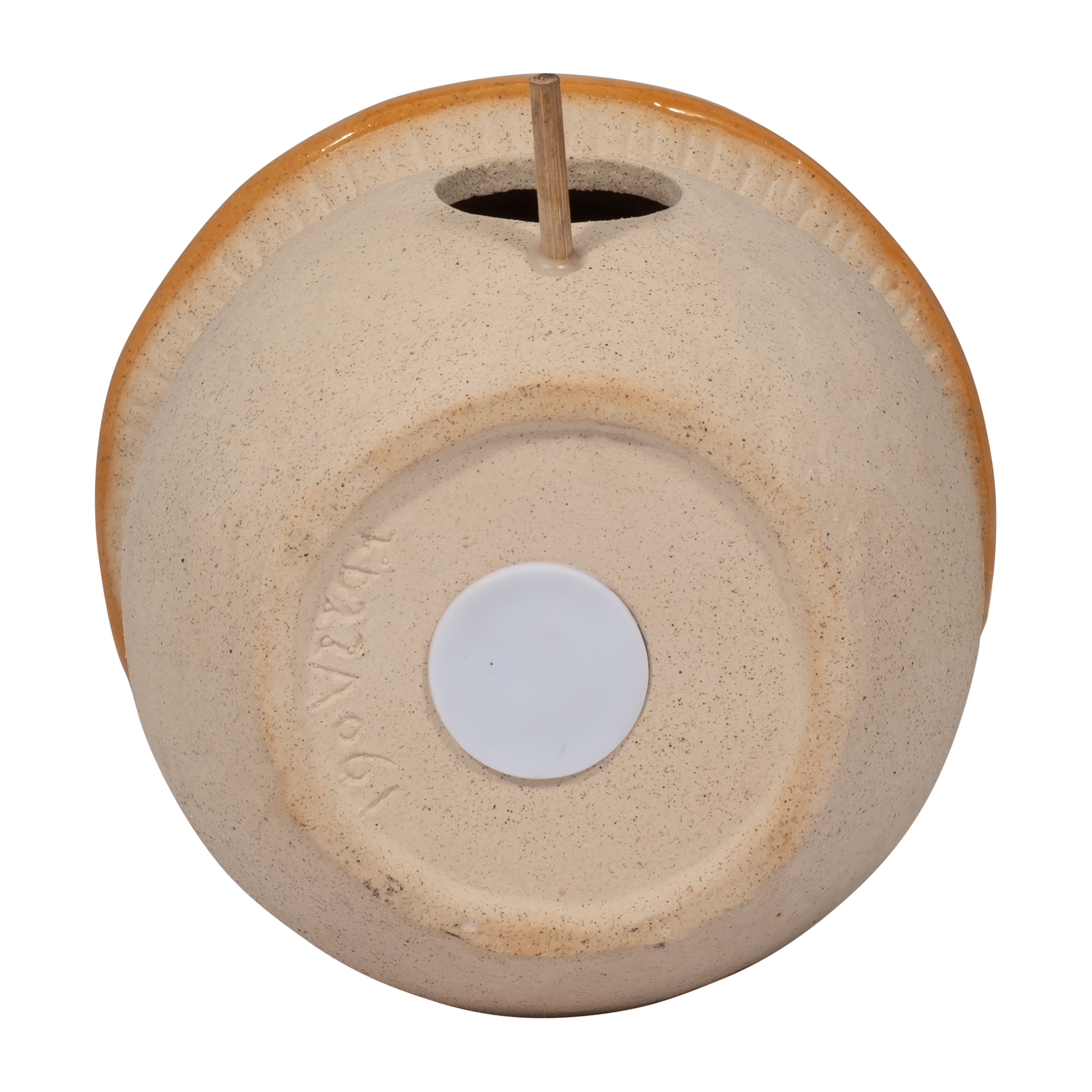 Sagebrook 6" Ceramic Round Bird Feeder - Dark Orange