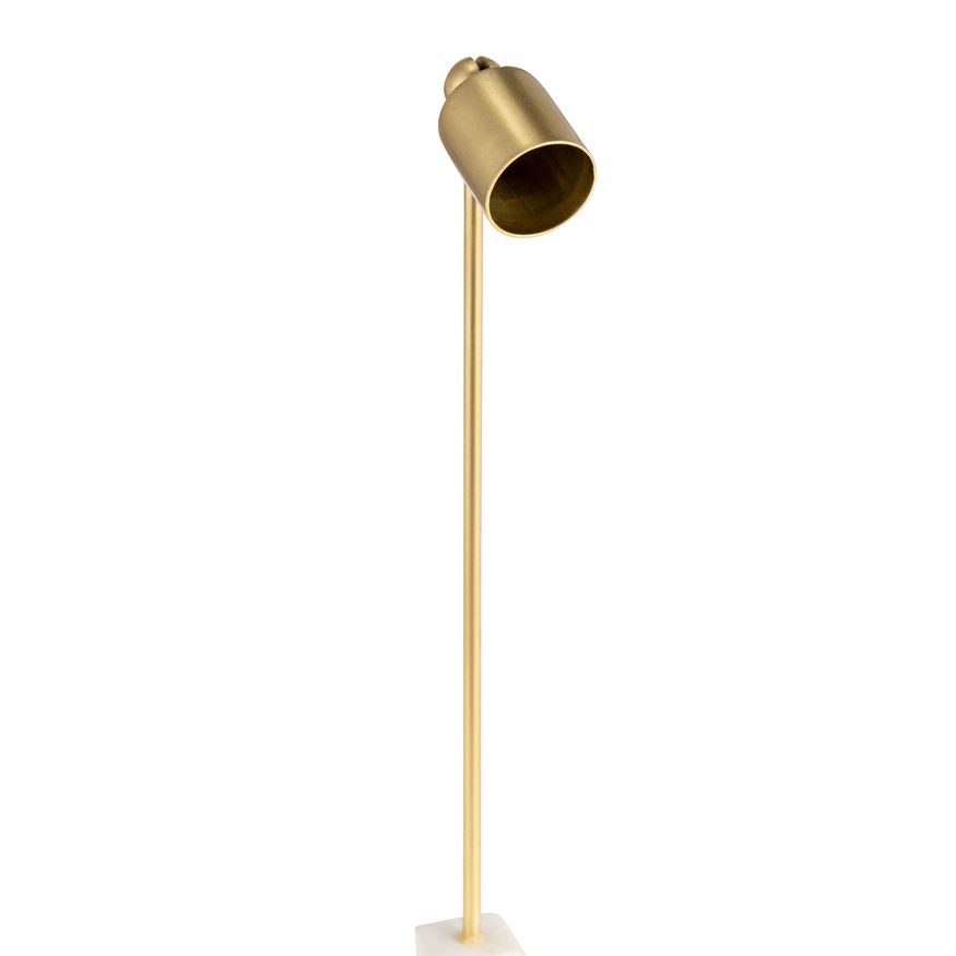 Sagebrook 12" Marble Round Candle Snuffer - Gold/White