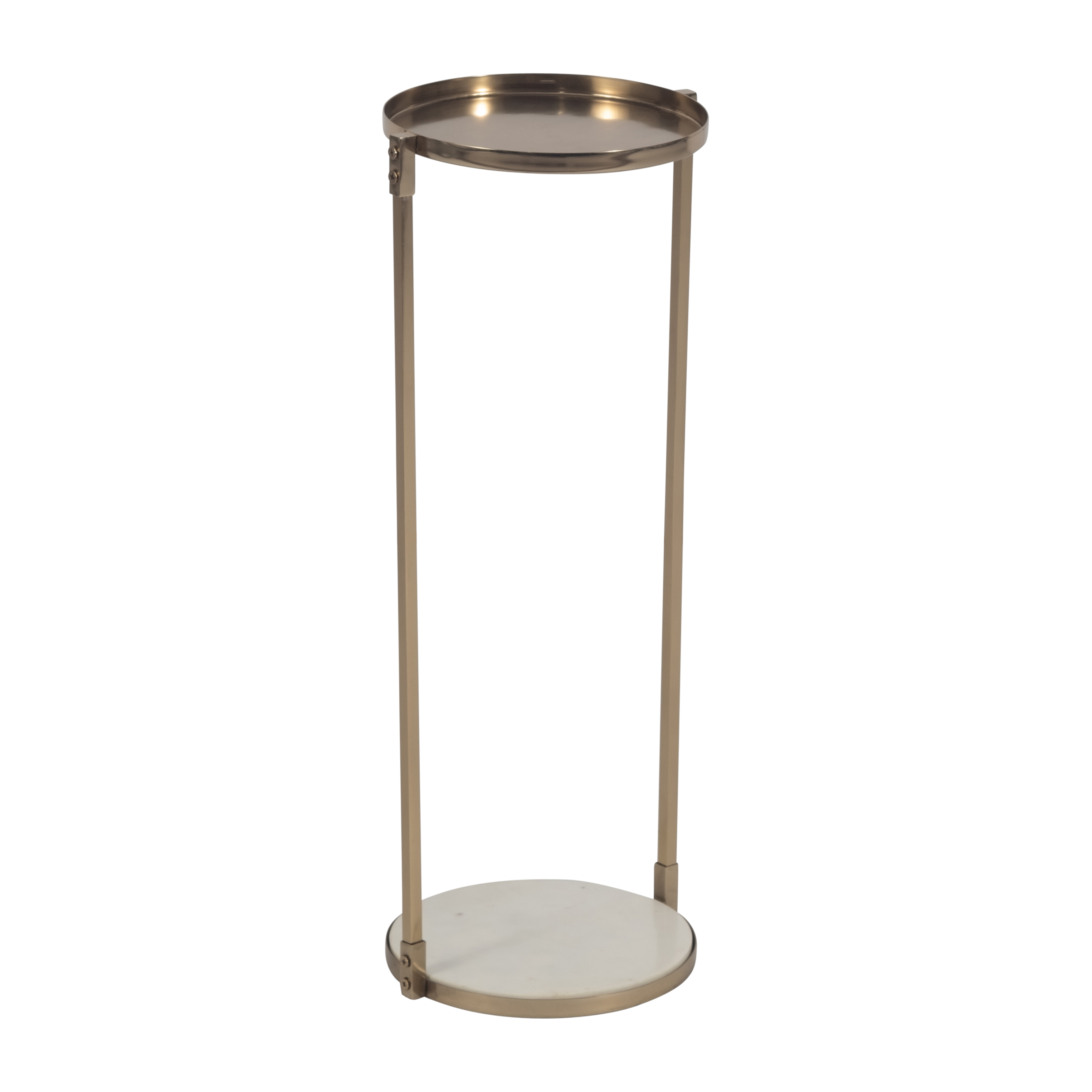 Sagebrook - 22" Metal Side Table Marble Bottom in Gold