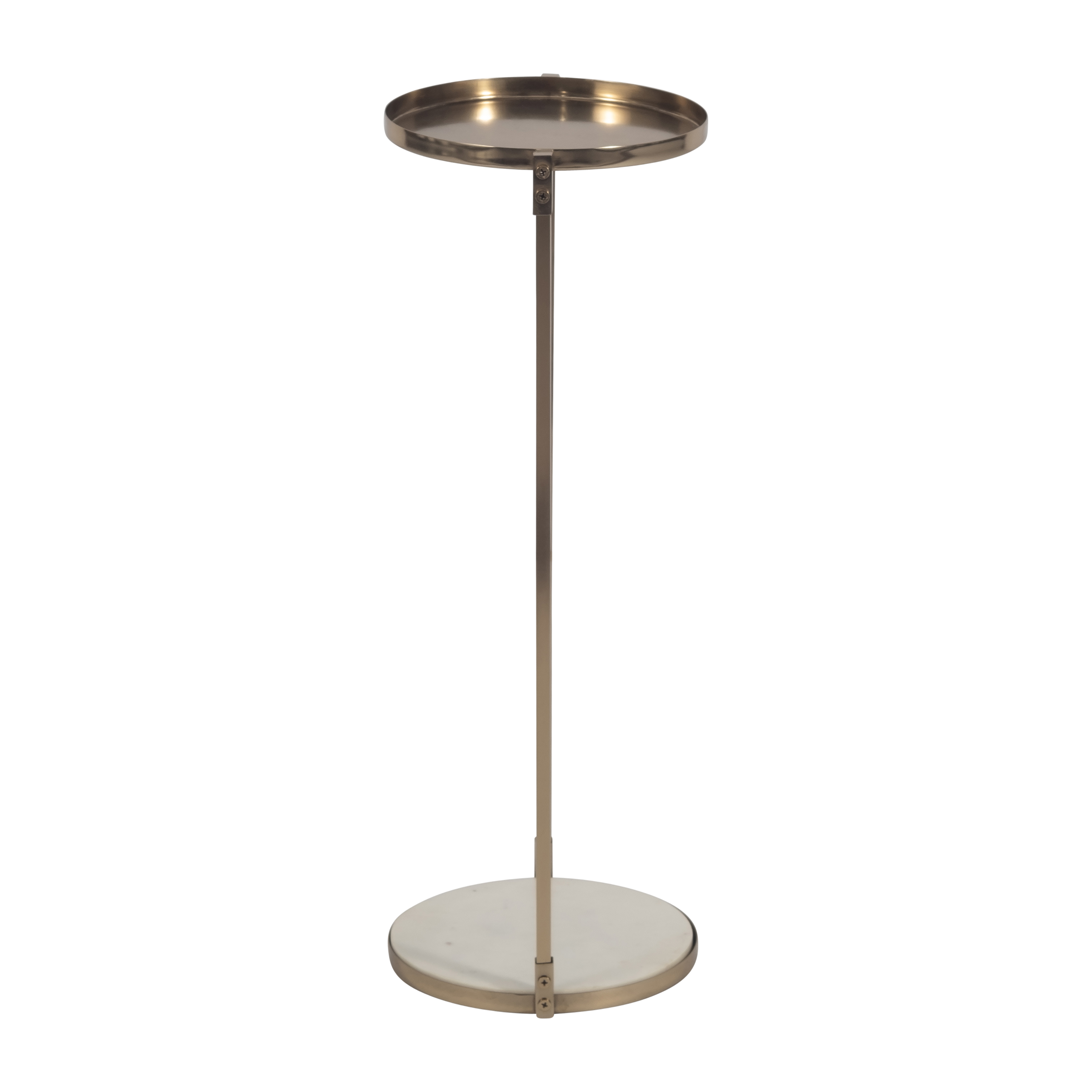 Sagebrook - 22" Metal Side Table Marble Bottom in Gold