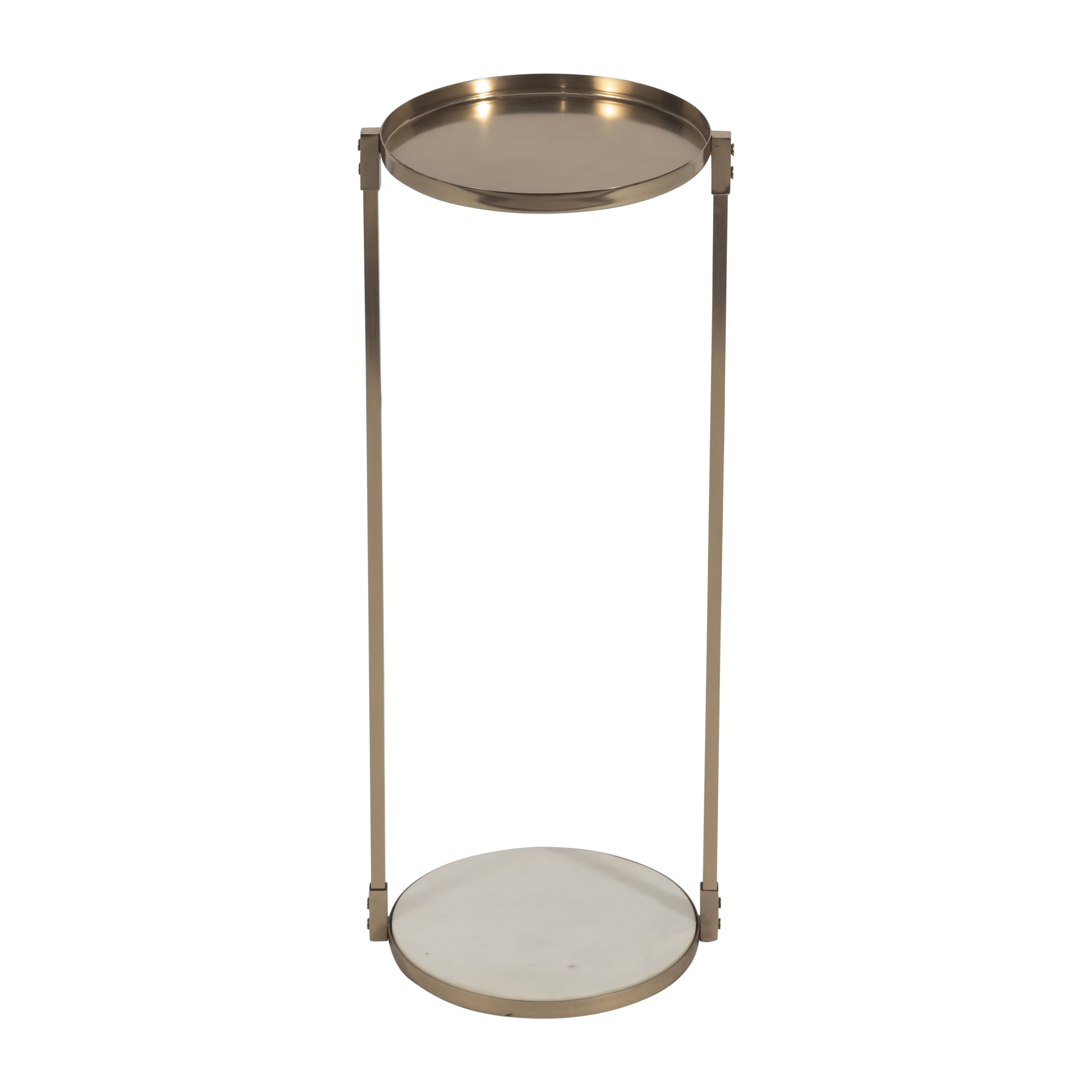 Sagebrook - 22" Metal Side Table Marble Bottom in Gold