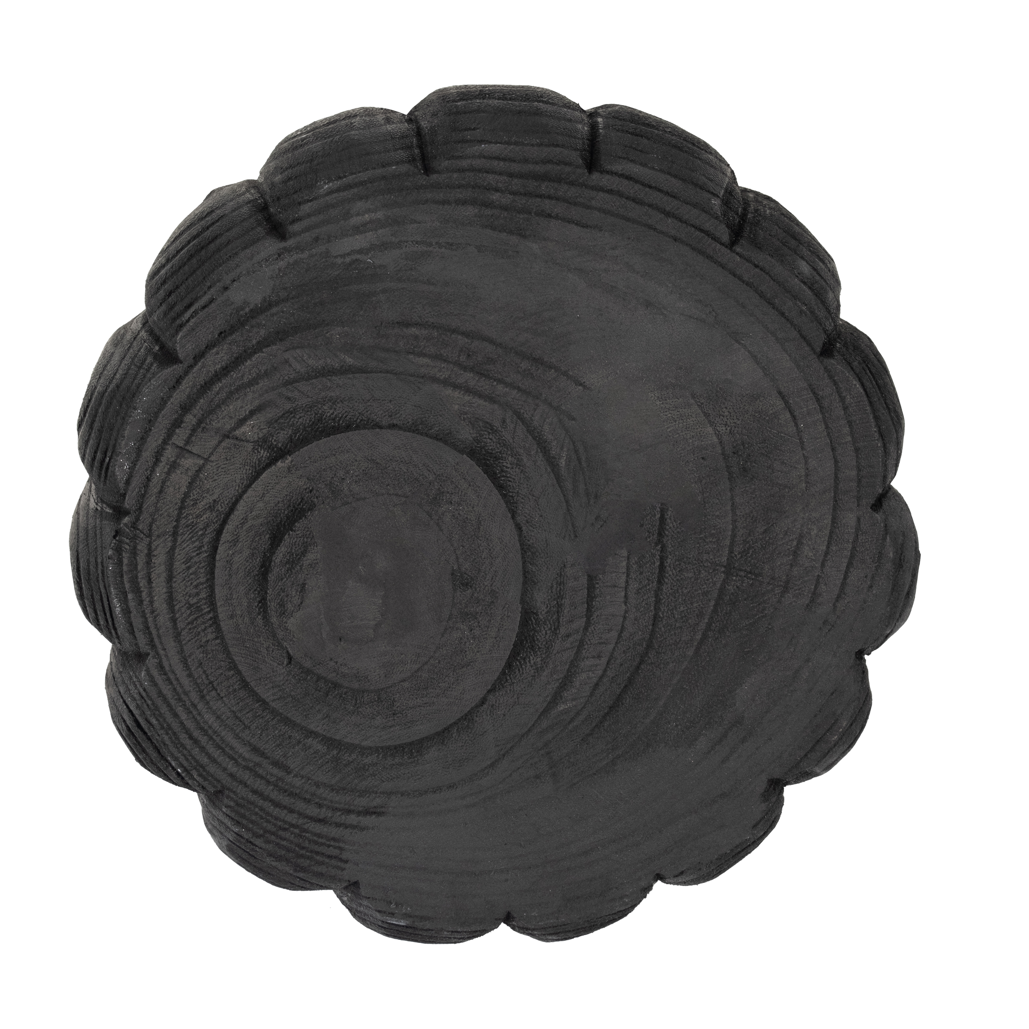 Sagebrook 9" Wood Scalloped Bowl - Black