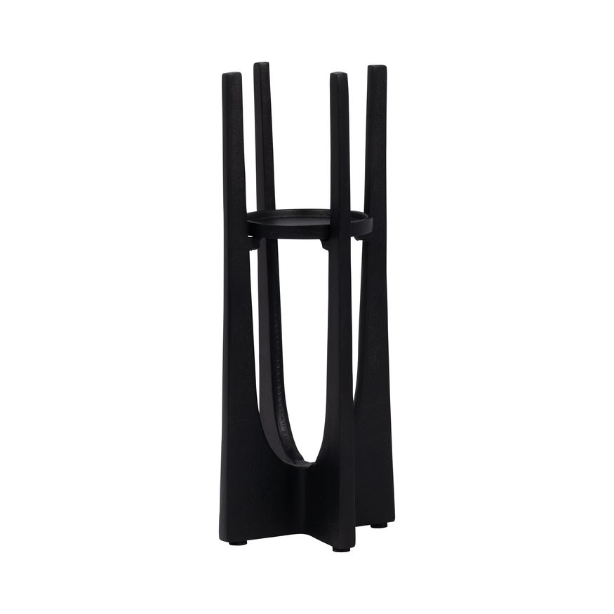 Sagebrook 12" Metal Pillar Candle Holder - Black