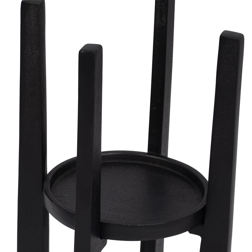 Sagebrook 12" Metal Pillar Candle Holder - Black