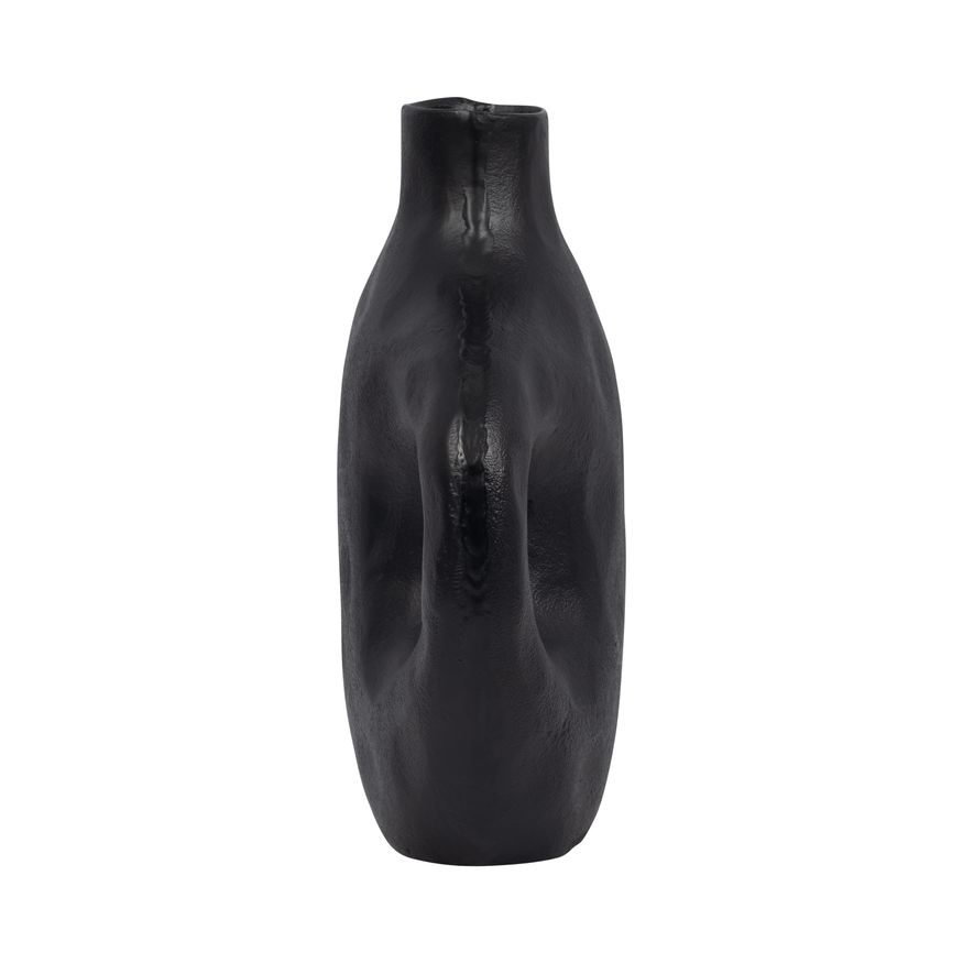 Sagebrook 11" Metal Hammerd Cut-out Vase - Black