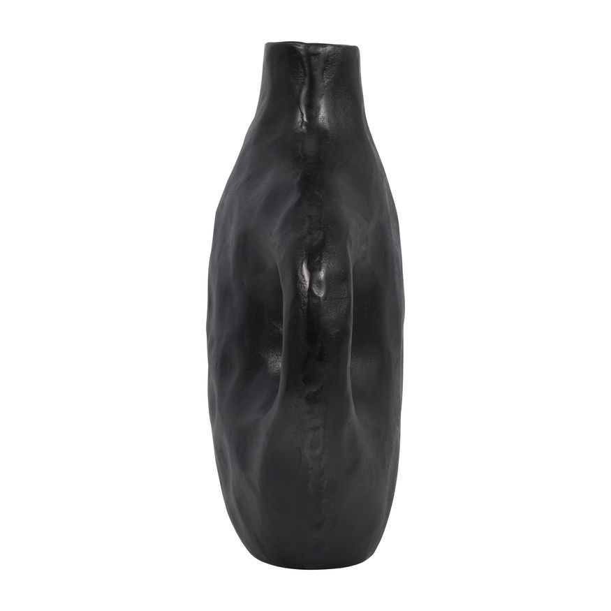 Sagebrook 14" Metal Hammerd Cut-out Vase - Black