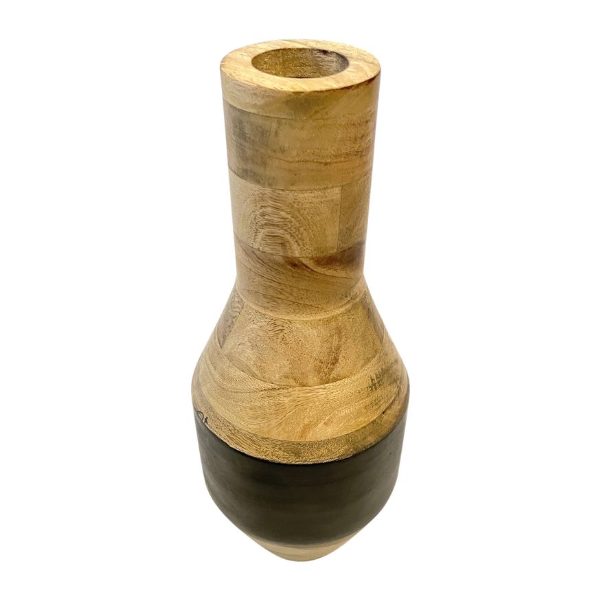 Sagebrook 15" Mango Wood 2-tone Vase - Brown/Black