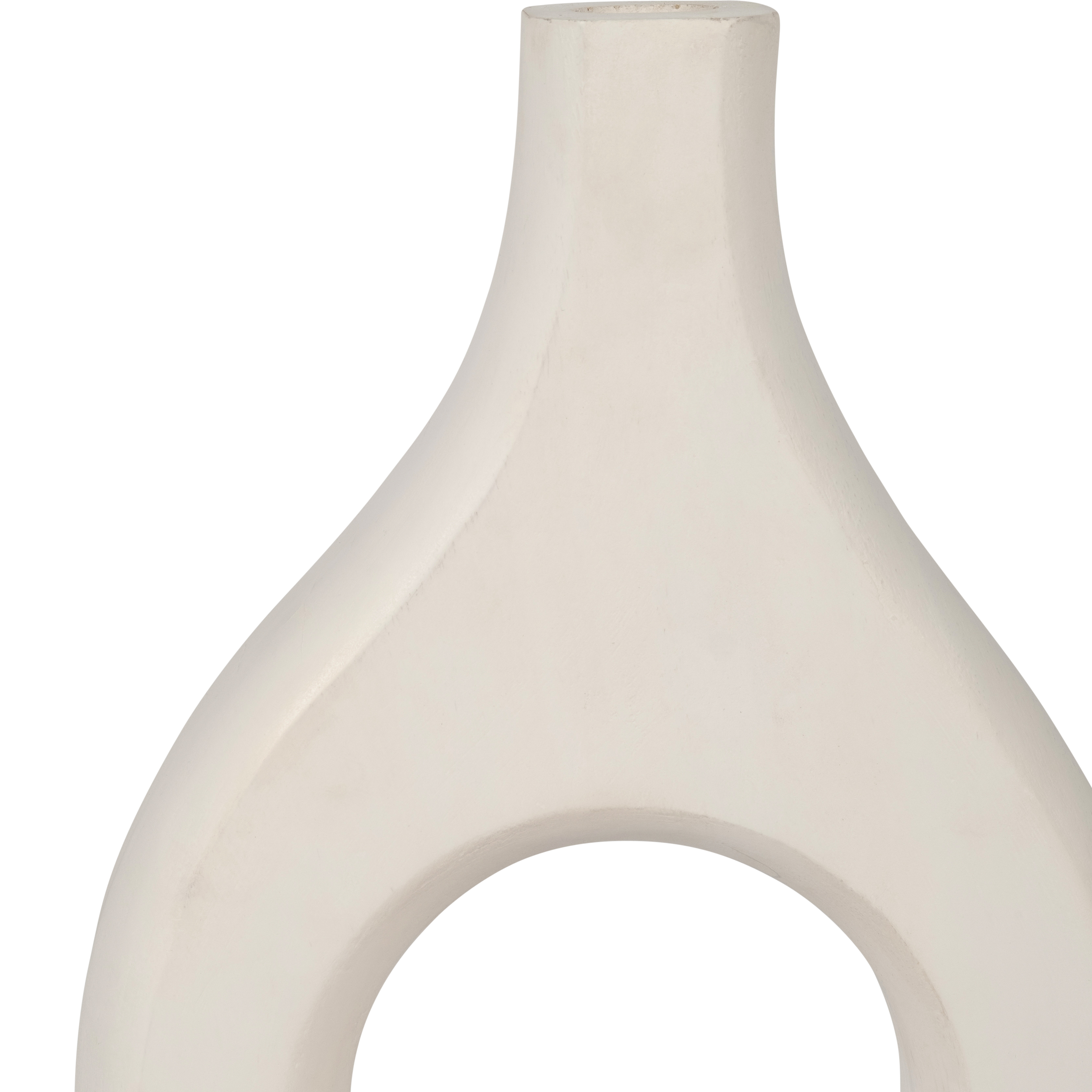 Sagebrook 12" Mango Wood Cut-out Vase - White