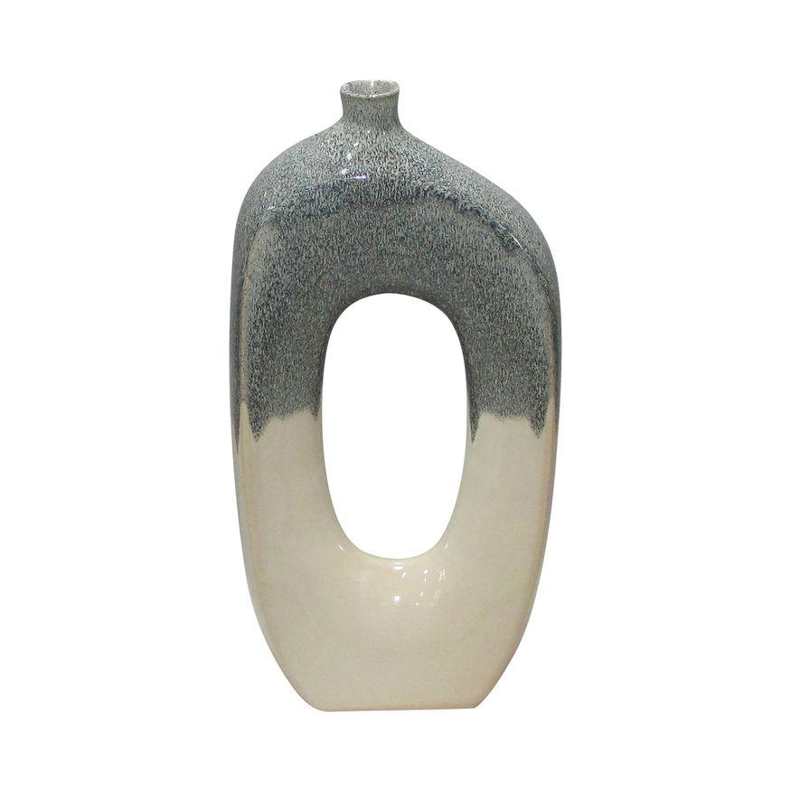 Sagebrook 15" Ceramic Curvy Open Cut-out Vase