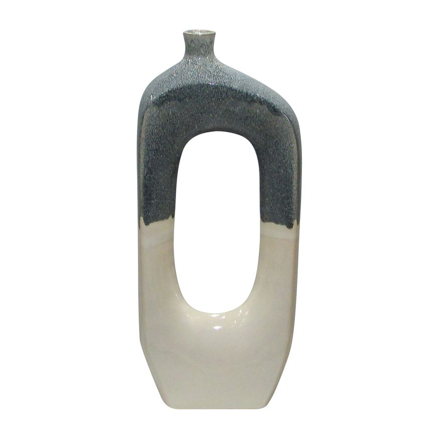 Sagebrook 15" Ceramic Curvy Open Cut-out Vase