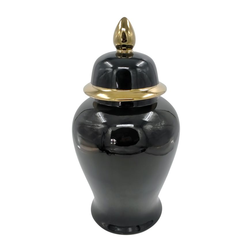 Sagebrook - 18" Ceramic Links Temple Jar