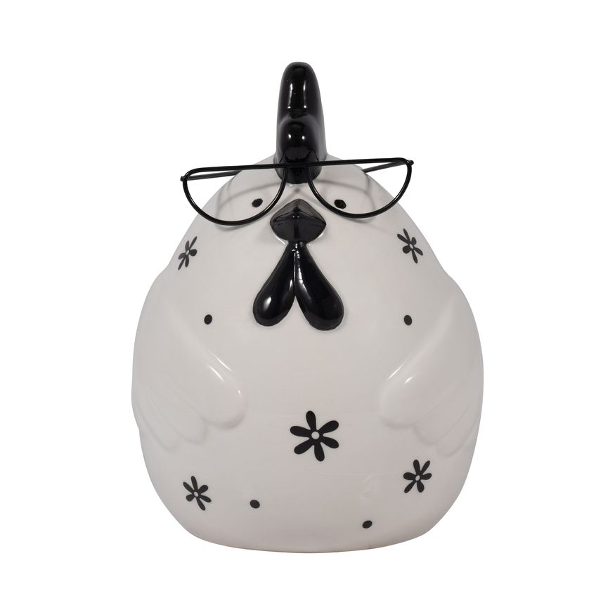 Sagebrook 7" Ceramic Chubby Rooster With Glasses