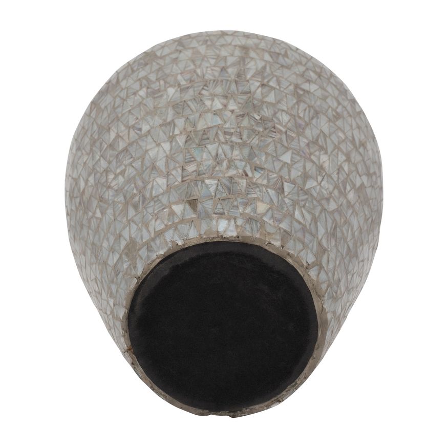 Sagebrook 19" Glass Mosaic Vase - Brown Quartz