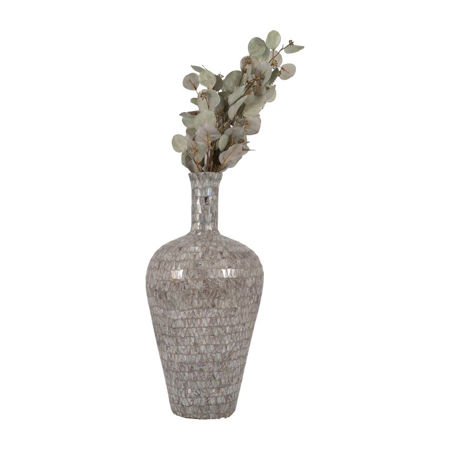 Sagebrook 24" Glass Mosaic Vase - Brown Quartz