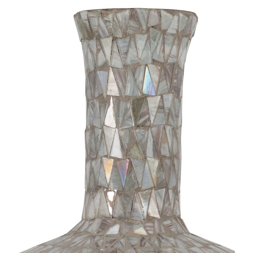 Sagebrook 24" Glass Mosaic Vase - Brown Quartz