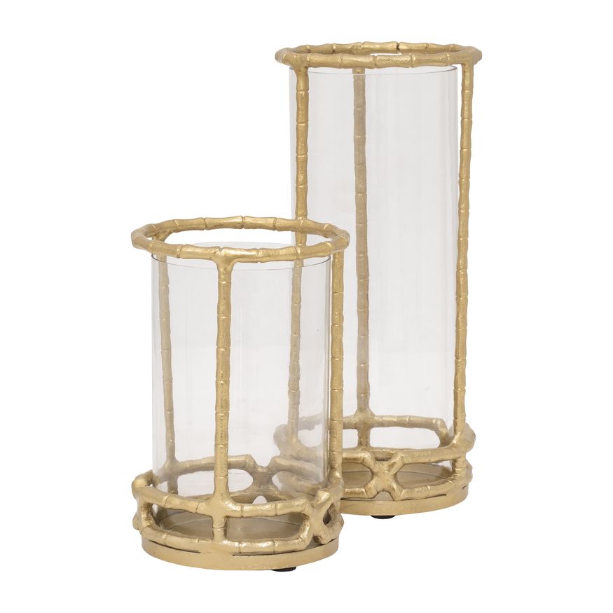 Sagebrook 13" Metal Hurricane Holder - Gold