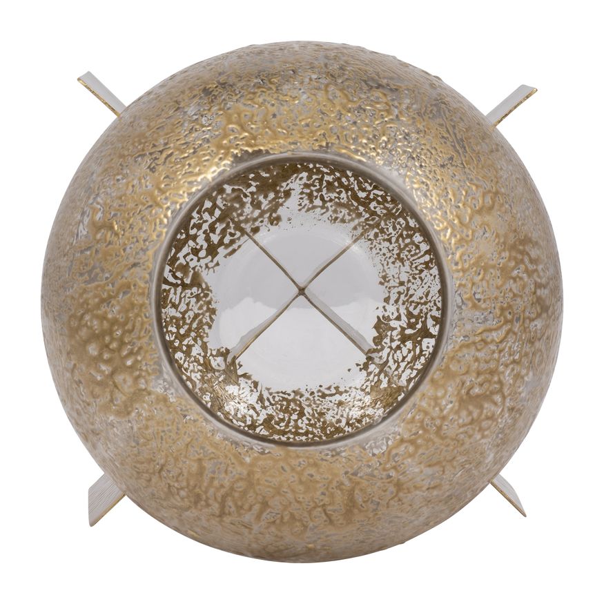 Sagebrook™ 10" Glass Hurricane Orb - Clear/Gold