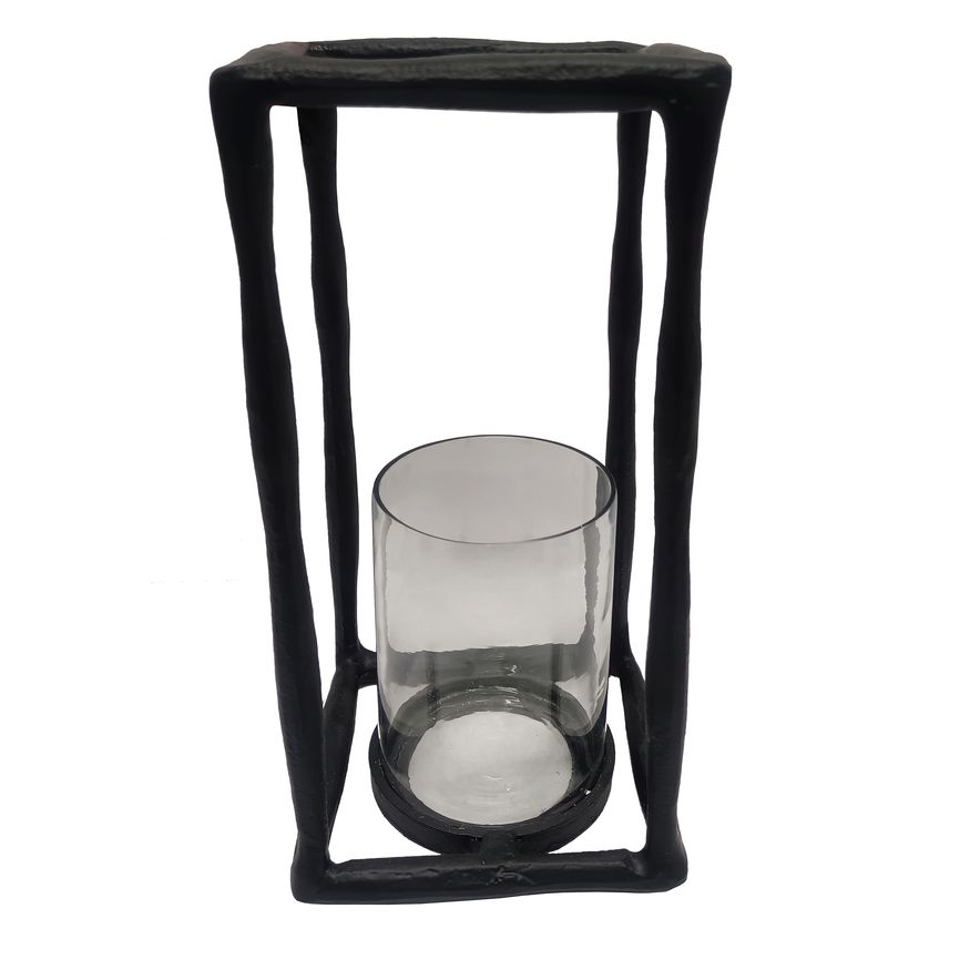 Sagebrook 12" Metal Open Square Hurricane Holder