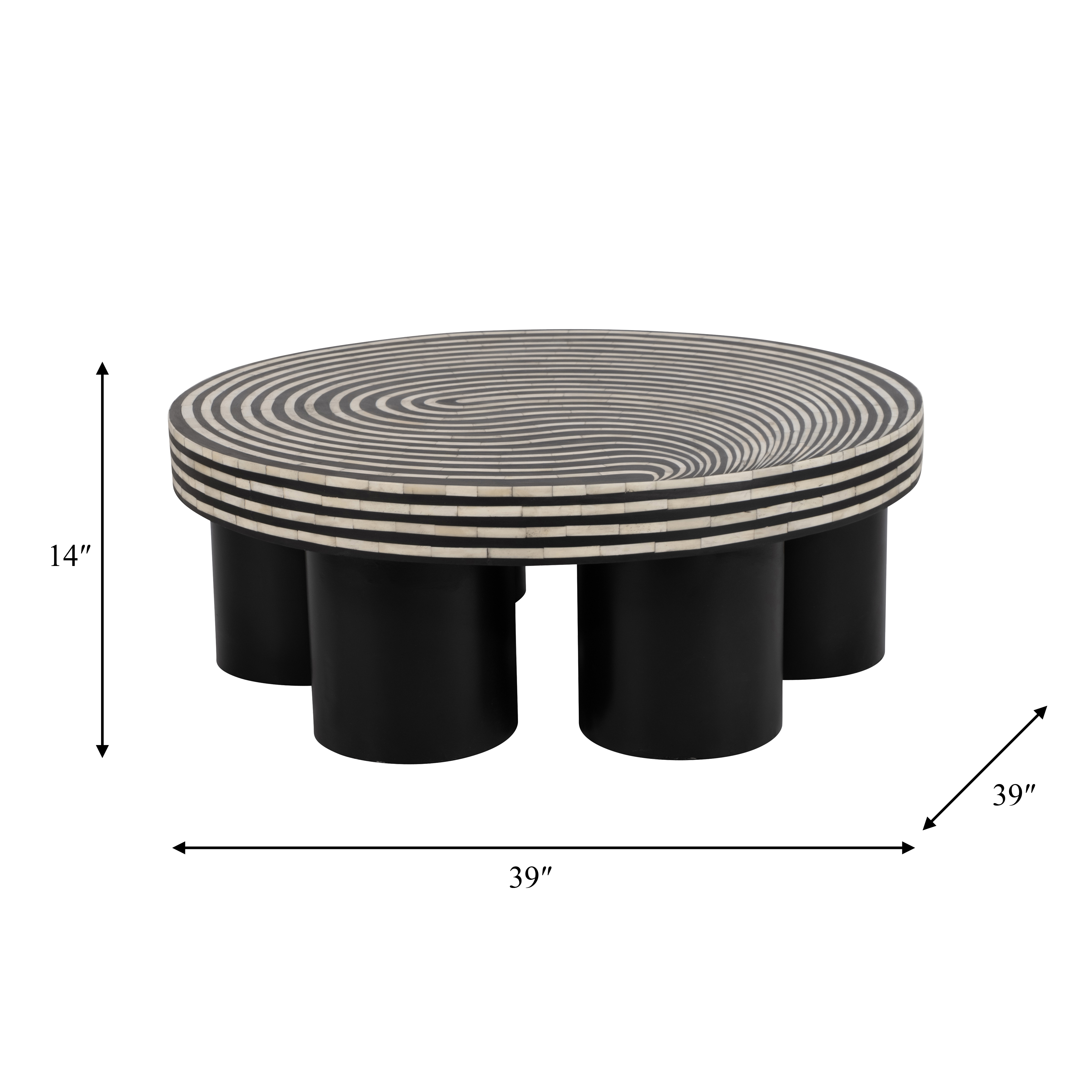 Sagebrook - 39" Wood Stained Finish Coffee Table in Black